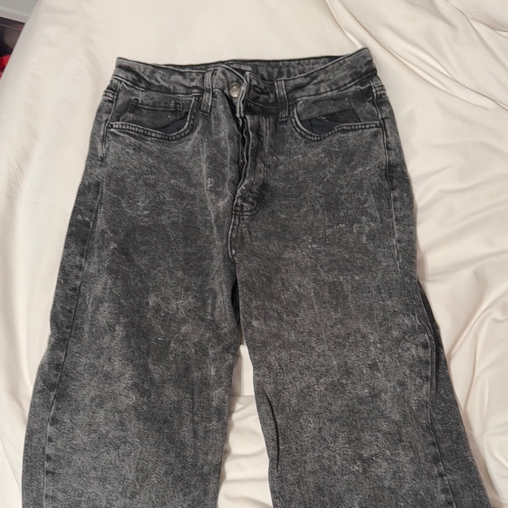 Women's Black Acid Wash Jeans